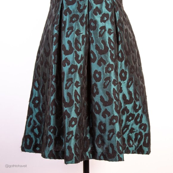 Maggy London Teal Leopard Print Dress - Picture 8 of 11